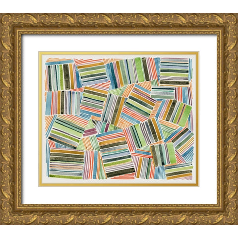 Quilted Pattern I Gold Ornate Wood Framed Art Print with Double Matting by Galapon, Nikki
