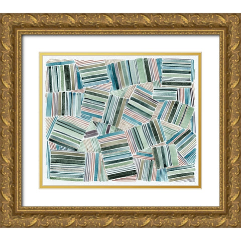 Quilted Pattern II Gold Ornate Wood Framed Art Print with Double Matting by Galapon, Nikki