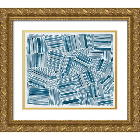 Quilted Pattern V Gold Ornate Wood Framed Art Print with Double Matting by Galapon, Nikki