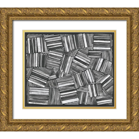Quilted Pattern VI Gold Ornate Wood Framed Art Print with Double Matting by Galapon, Nikki