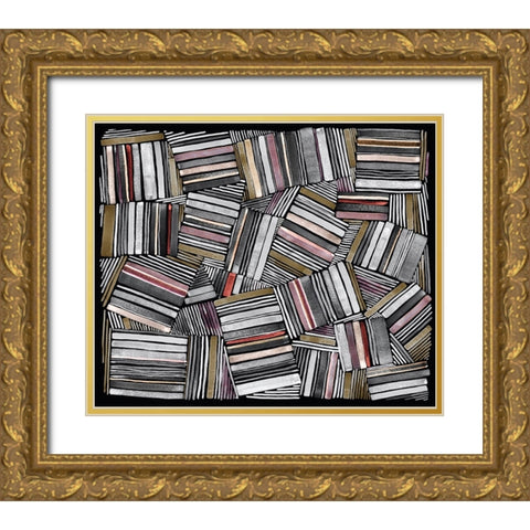 Quilted Pattern VII Gold Ornate Wood Framed Art Print with Double Matting by Galapon, Nikki