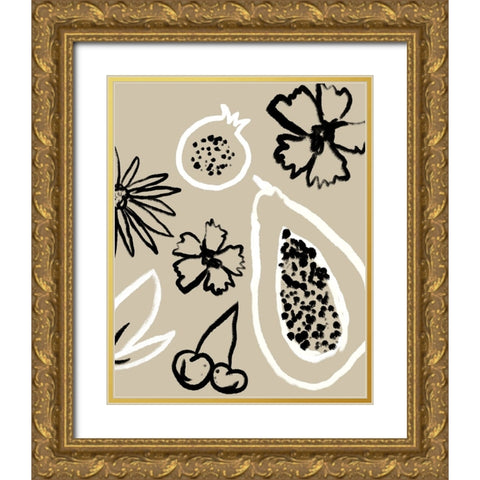 Summer Bounty II Gold Ornate Wood Framed Art Print with Double Matting by Sizemore, Natalie