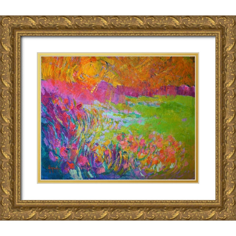 Meadowlands Gold Ornate Wood Framed Art Print with Double Matting by Fagan, Dorothy