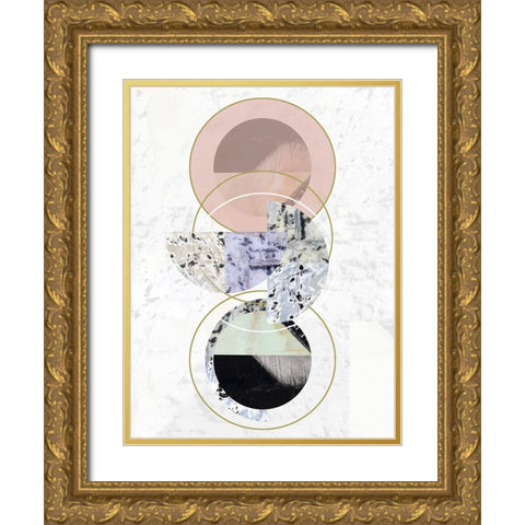 Inner Circles I Gold Ornate Wood Framed Art Print with Double Matting by Cartissi