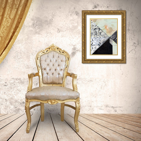 Tiles And Texture Abstract Angles I Gold Ornate Wood Framed Art Print with Double Matting by Cartissi