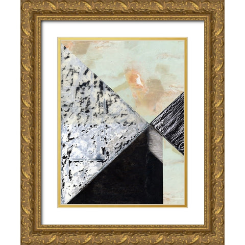 Tiles And Texture Abstract Angles I Gold Ornate Wood Framed Art Print with Double Matting by Cartissi