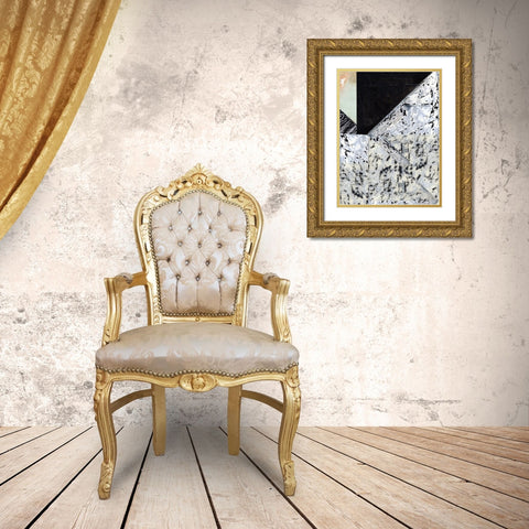 Tiles And Texture Abstract Angles II Gold Ornate Wood Framed Art Print with Double Matting by Cartissi