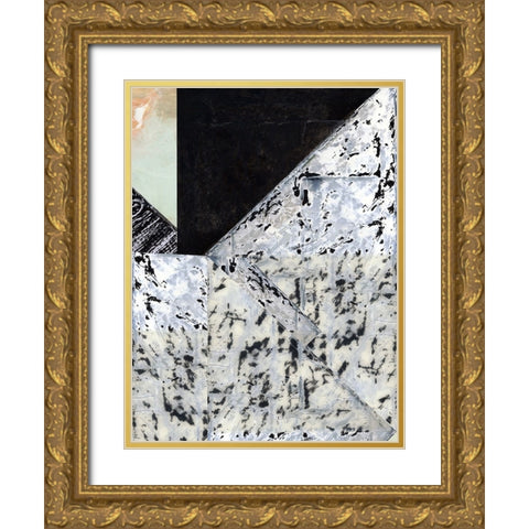 Tiles And Texture Abstract Angles II Gold Ornate Wood Framed Art Print with Double Matting by Cartissi