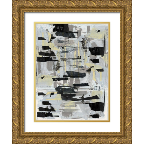 Tiles And Texture Abstract Angles III Gold Ornate Wood Framed Art Print with Double Matting by Cartissi