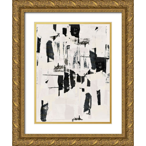 Tiles And Texture Abstract Angles VI Gold Ornate Wood Framed Art Print with Double Matting by Cartissi