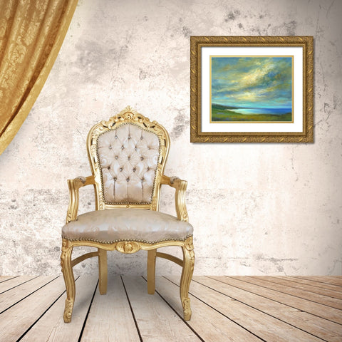 Coastal Views I Gold Ornate Wood Framed Art Print with Double Matting by Finch, Sheila