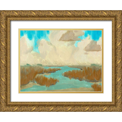 Fripp Island Water I Gold Ornate Wood Framed Art Print with Double Matting by Green, Jacob