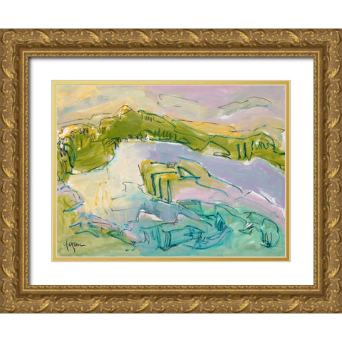 Treasured Island Gold Ornate Wood Framed Art Print with Double Matting by Fagan, Dorothy