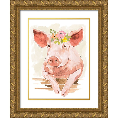 Pasture Pals I Gold Ornate Wood Framed Art Print with Double Matting by Barnes, Victoria