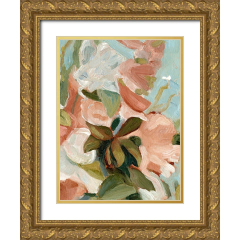Bouquet Scatter IV Gold Ornate Wood Framed Art Print with Double Matting by Caroline, Emma