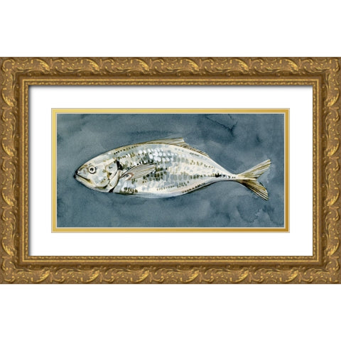 Deep Sea Swimmer I Gold Ornate Wood Framed Art Print with Double Matting by Caroline, Emma