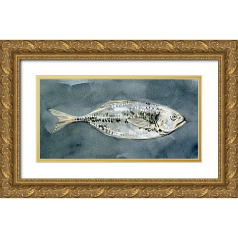 Deep Sea Swimmer II Gold Ornate Wood Framed Art Print with Double Matting by Caroline, Emma