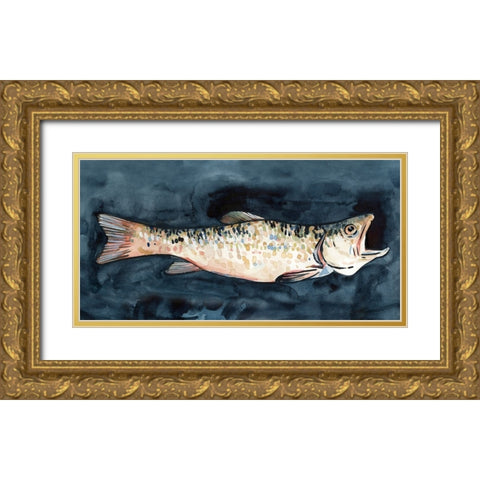 Hungry Fish II Gold Ornate Wood Framed Art Print with Double Matting by Caroline, Emma