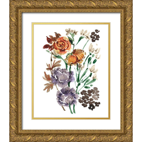 Garden Bouquets I Gold Ornate Wood Framed Art Print with Double Matting by Zwara, Ania
