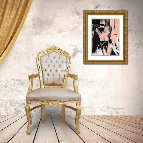 Black And Blush II Gold Ornate Wood Framed Art Print with Double Matting by Harper, Ethan