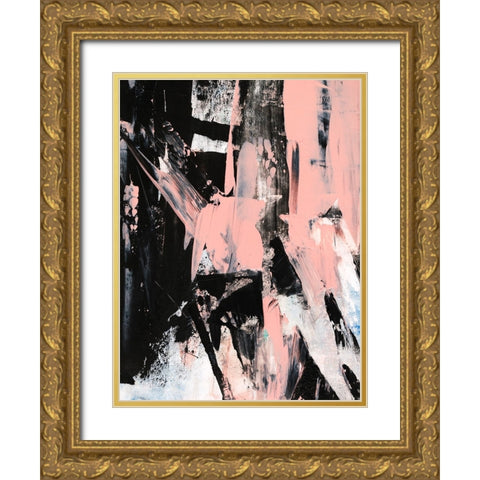 Black And Blush II Gold Ornate Wood Framed Art Print with Double Matting by Harper, Ethan