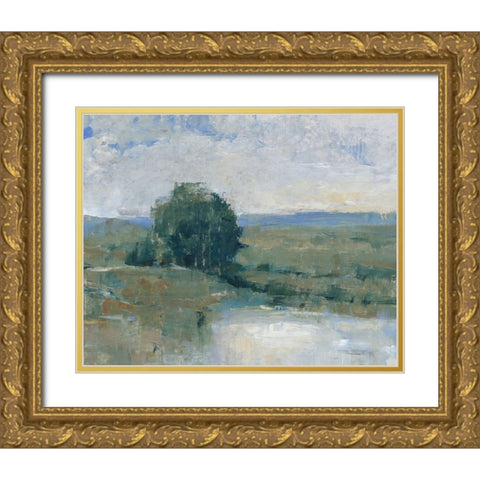 Riverbank Impression I Gold Ornate Wood Framed Art Print with Double Matting by OToole, Tim