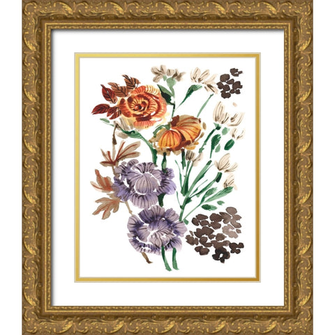 UA Autumn Garden Bouquet I Gold Ornate Wood Framed Art Print with Double Matting by Zwara, Ania