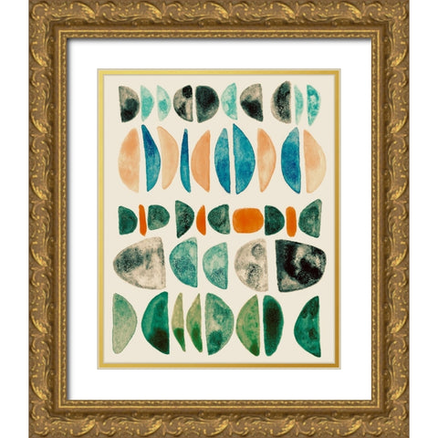 Semi Stack II Gold Ornate Wood Framed Art Print with Double Matting by Galapon, Nikki