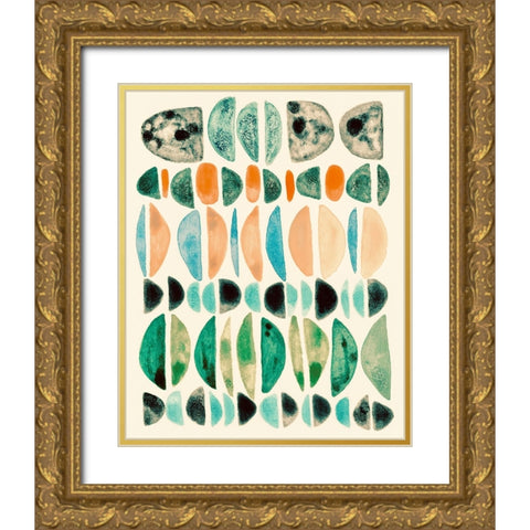 Semi Stack III Gold Ornate Wood Framed Art Print with Double Matting by Galapon, Nikki