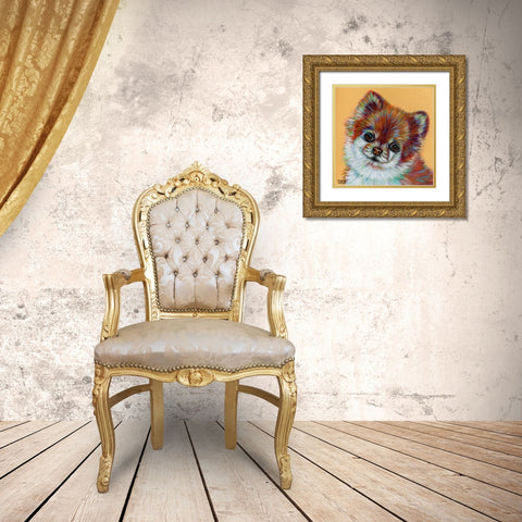 Colorful Pomeranian Gold Ornate Wood Framed Art Print with Double Matting by Vitaletti, Carolee