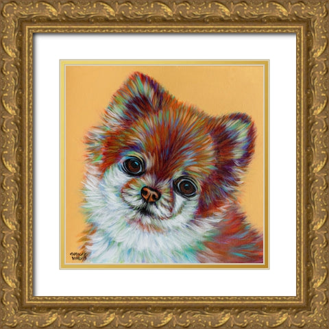 Colorful Pomeranian Gold Ornate Wood Framed Art Print with Double Matting by Vitaletti, Carolee