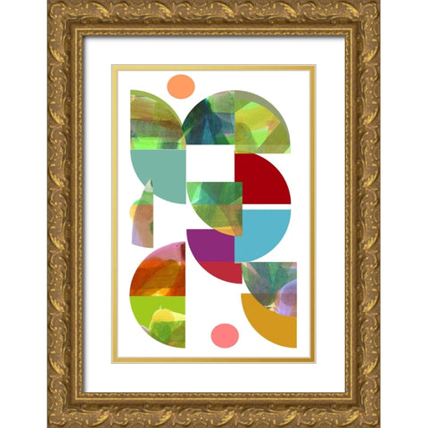 Dorset Shapes I Gold Ornate Wood Framed Art Print with Double Matting by Cartissi