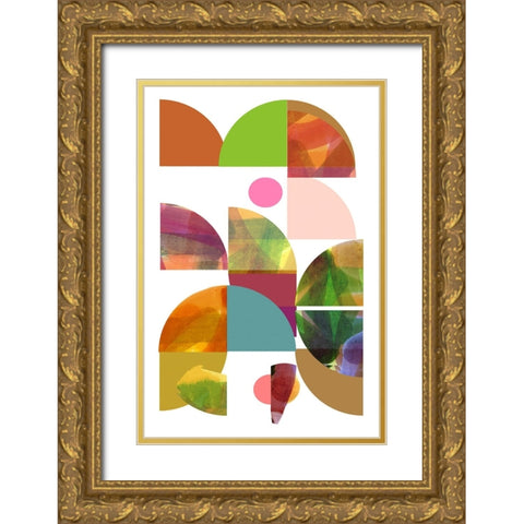Dorset Shapes II Gold Ornate Wood Framed Art Print with Double Matting by Cartissi