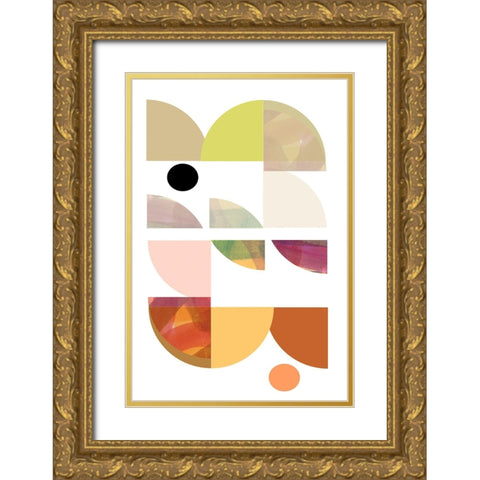 Dorset Shapes III Gold Ornate Wood Framed Art Print with Double Matting by Cartissi