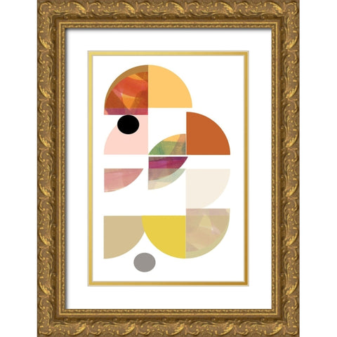 Dorset Shapes IV Gold Ornate Wood Framed Art Print with Double Matting by Cartissi