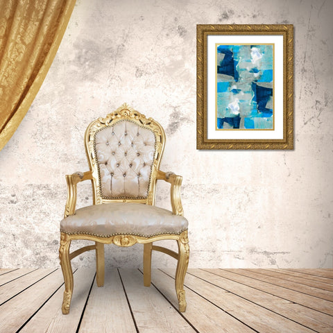 Impasto I Gold Ornate Wood Framed Art Print with Double Matting by Cartissi
