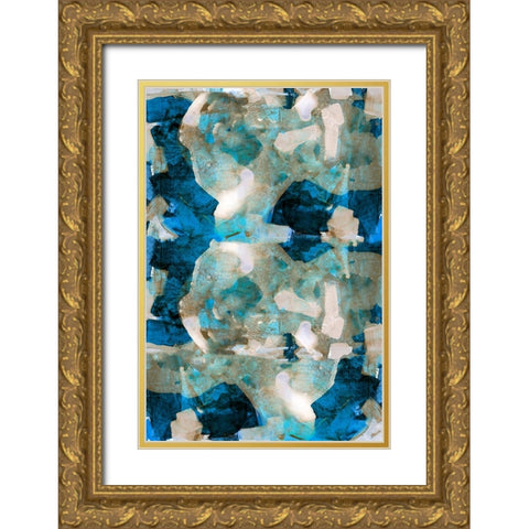 Impasto II Gold Ornate Wood Framed Art Print with Double Matting by Cartissi