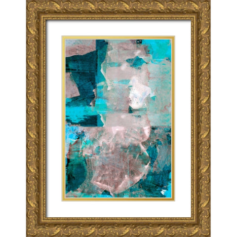 Impasto III Gold Ornate Wood Framed Art Print with Double Matting by Cartissi