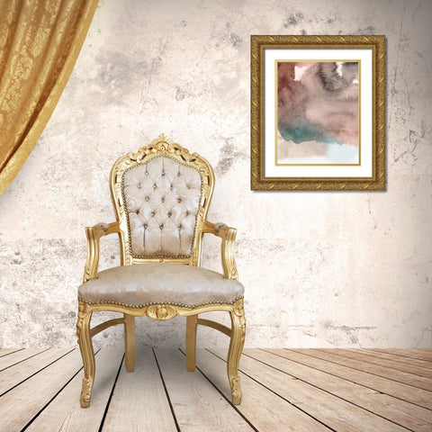 Red Ochre Abstract I Gold Ornate Wood Framed Art Print with Double Matting by Green, Jacob