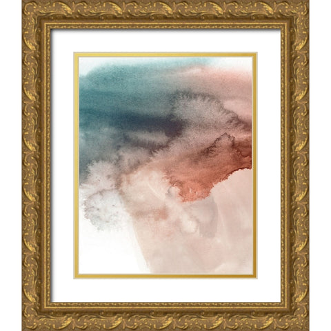 Red Ochre Abstract III Gold Ornate Wood Framed Art Print with Double Matting by Green, Jacob