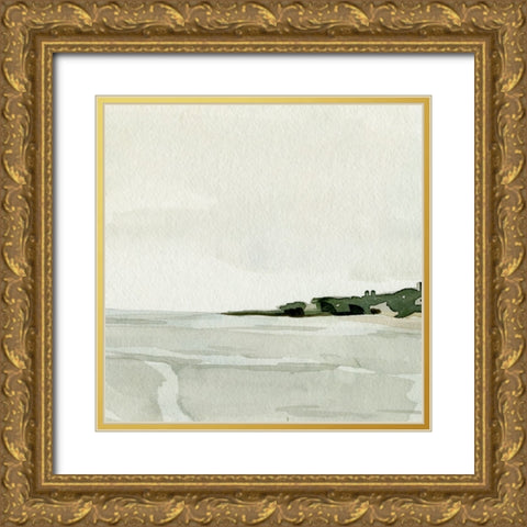 Beachside Walk I Gold Ornate Wood Framed Art Print with Double Matting by Caroline, Emma