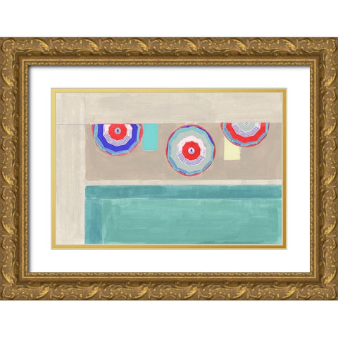 By the Pool II Gold Ornate Wood Framed Art Print with Double Matting by Cartissi