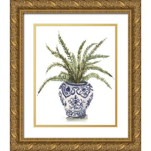 Fern House I Gold Ornate Wood Framed Art Print with Double Matting by Wang, Melissa