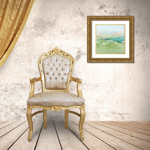 Field Fresco II Gold Ornate Wood Framed Art Print with Double Matting by Vess, June Erica