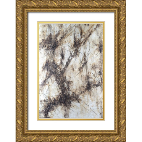 Etched stone I Gold Ornate Wood Framed Art Print with Double Matting by Willett, Michael