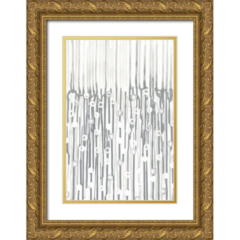 Silver Rain I Gold Ornate Wood Framed Art Print with Double Matting by Lam, Vanna