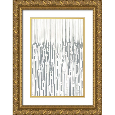 Printed Silver Rain I Gold Ornate Wood Framed Art Print with Double Matting by Lam, Vanna