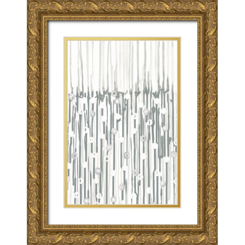 Printed Silver Rain II Gold Ornate Wood Framed Art Print with Double Matting by Lam, Vanna