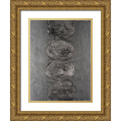 Stacked Halos IV Gold Ornate Wood Framed Art Print with Double Matting by Willett, Michael