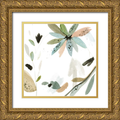 Minty Garden III Gold Ornate Wood Framed Art Print with Double Matting by Wang, Melissa